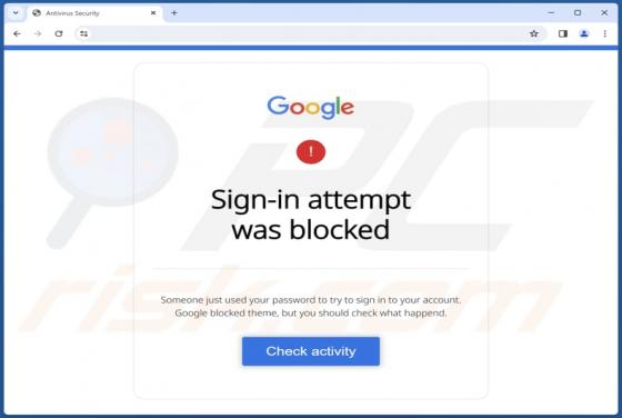 Google - Sign-in Attempt Was Blocked POP-UP Betrug