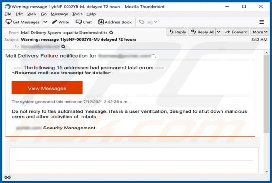 Mail Delivery Failure Betrug