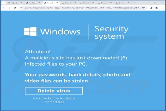 Malicious Site Has Downloaded Infected Files To Your PC POP-UP-Betrug