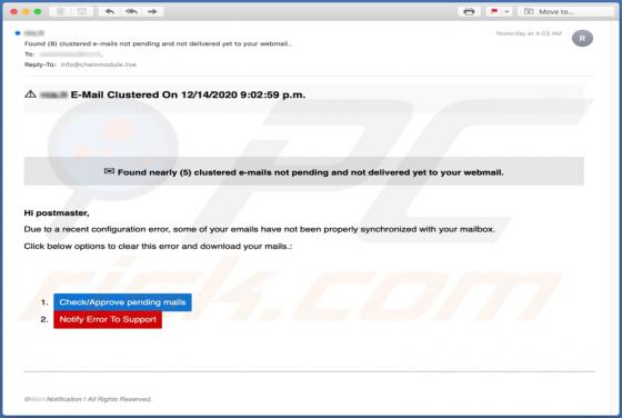E-Mail Clustered E-Mail-Betrug
