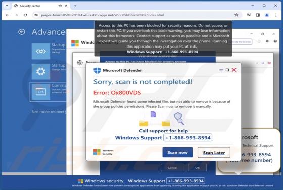 Error: Ox800VDS POP-UP Betrug