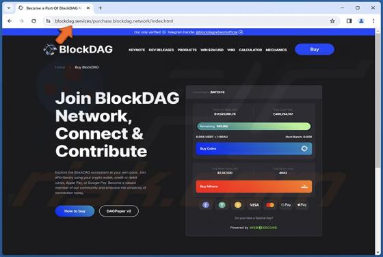 Crypto Drainer gibt sich als die BlockDAG-Website aus