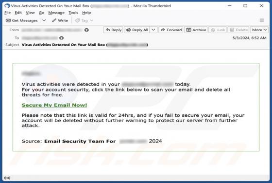 Virus Activities Were Detected Email Betrug