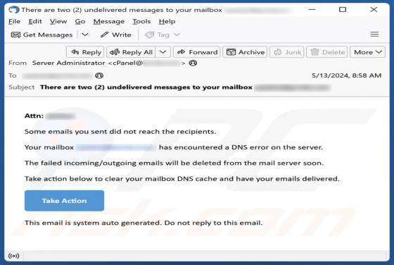 DNS Error Email Betrug