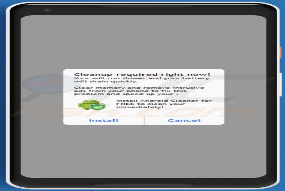 Cleanup Required Right Now! Pop-Up Betrug (Android)