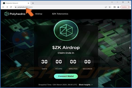 Gefälschte Polyhedra Network $ZK Airdrop Betrug