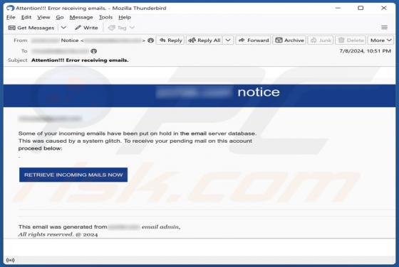 System Glitch Email Betrug