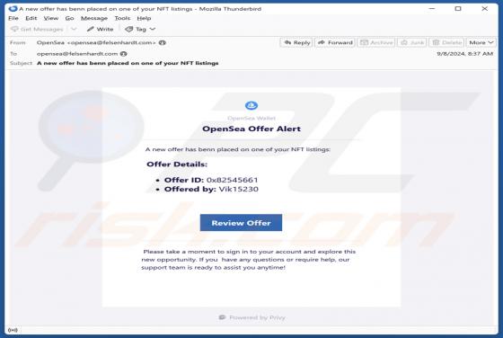 OpenSea Offer Alert Email Betrug