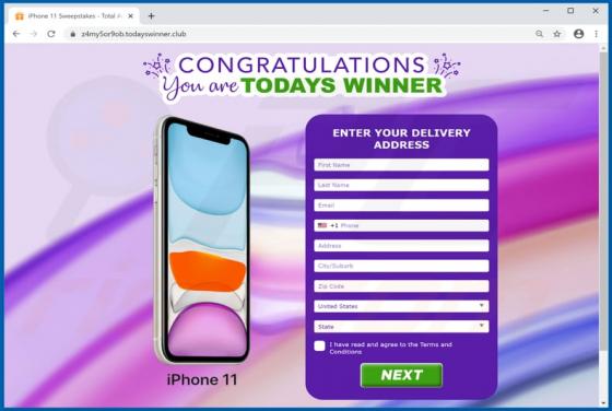 Congratulations You Are Todays Winner Phishing Betrug