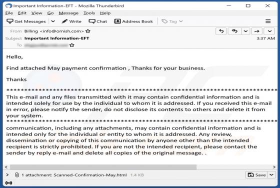 Payment Confirmation Email Betrug