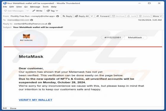 MetaMask Wallet Verification Email Betrug