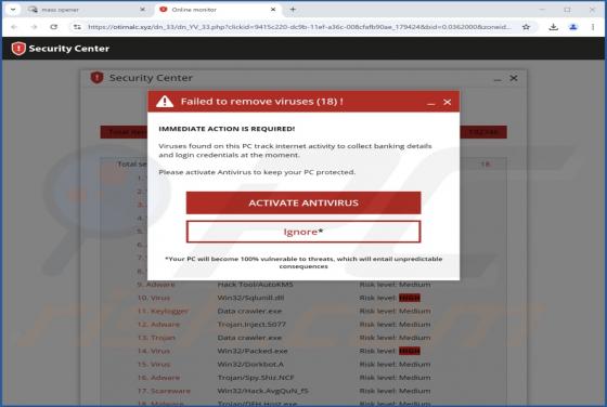 Failed To Remove Viruses POP-UP Betrug