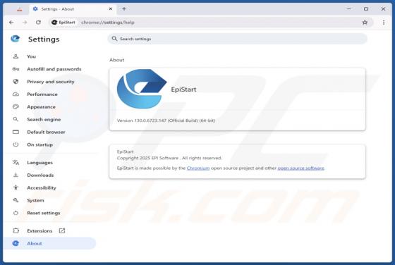 EpiStart (EpiBrowser) Unerwünschte Anwendung