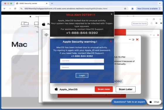 Virus Alert 027341 POP-UP Betrug (Mac)