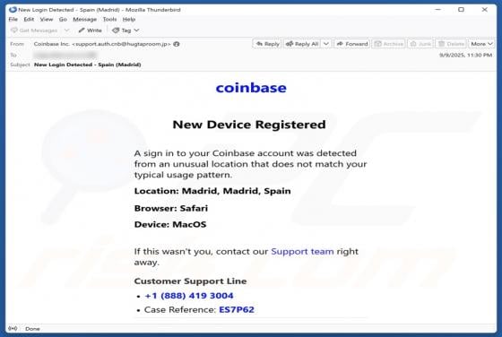 Coinbase Device Registration Email Betrug