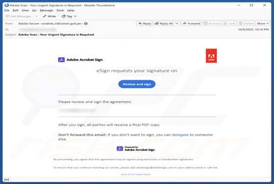 Adobe Acrobat Sign Request Email Betrug