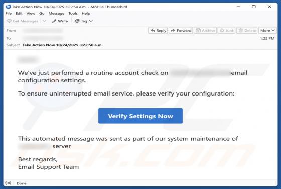 Routine Account Check Email Betrug