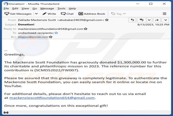 Mackenzie Scott Foundation Email Betrug