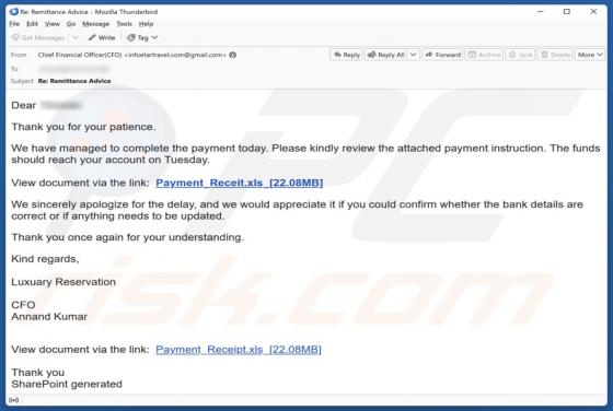 Completed Payment Email Betrug