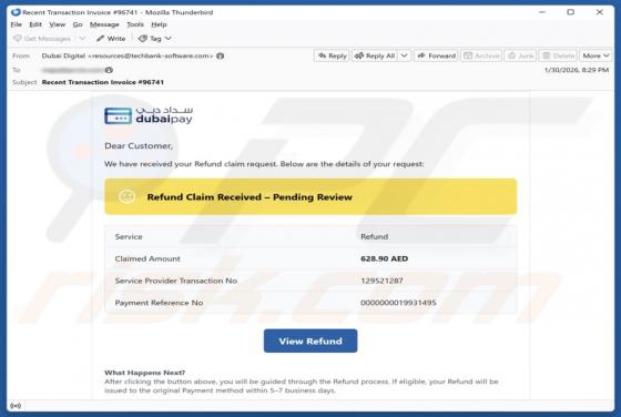 Dubai Pay - Refund Claim Email Betrug