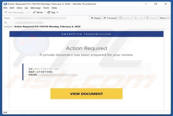 Private Document Has Been Prepared Email Betrug