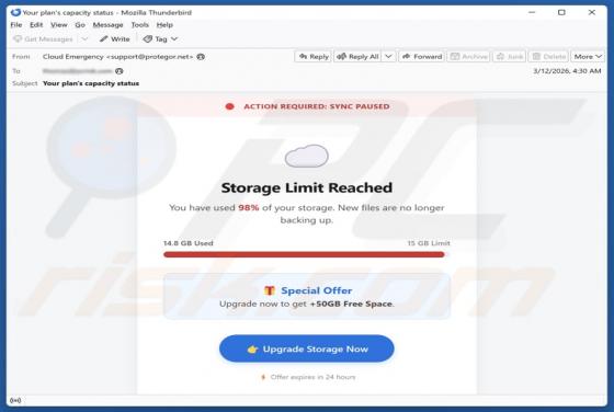 Storage Limit Reached Email Betrug