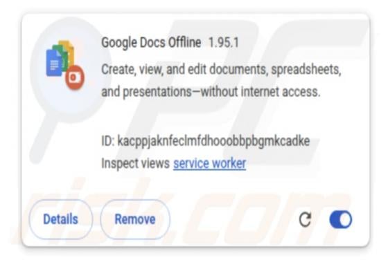 Gefälschte Google Docs Offline Erweiterung