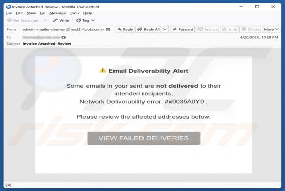 Email Deliverability Alert Betrug