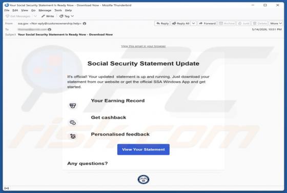 Social Security Statement Update E-Mail-Virus