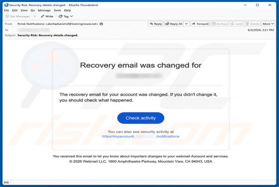 Recovery Email Was Changed Betrug