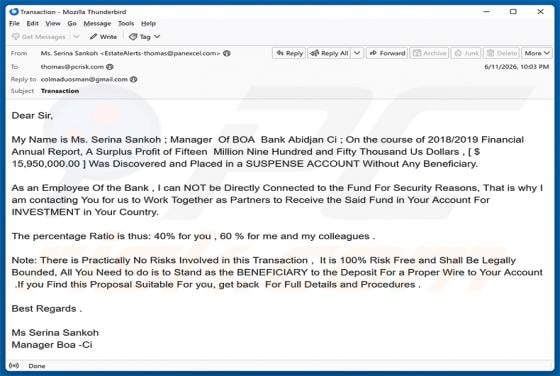 Surplus Profit E-Mail-Betrug