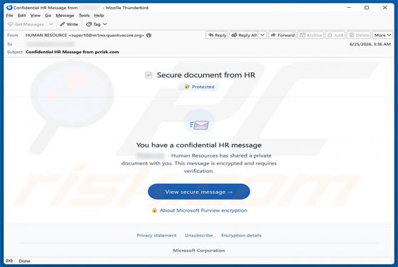 Secure Document From HR E-Mail-Betrug