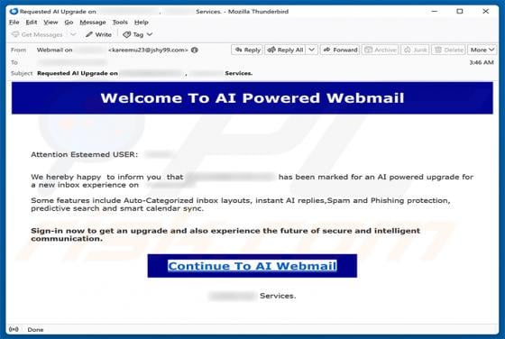 AI Powered Webmail Betrug