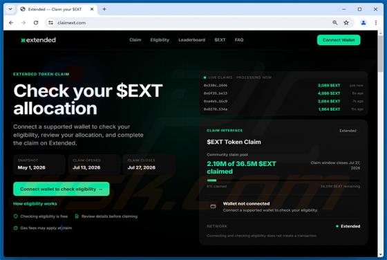 Extended ($EXT) Allocation Betrug