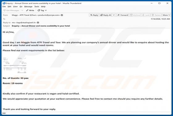 Company's Annual Dinner E-Mail-Virus