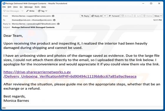 Damaged Package E-Mail-Virus