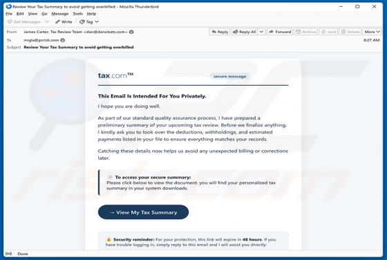 Tax Summary E-Mail-Virus