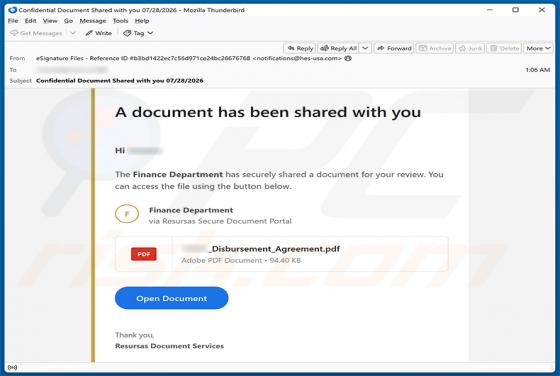Finance Department Secure Document E-Mail-Virus