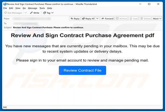 Review And Sign Contract Purchase Agreement E-Mail-Betrug