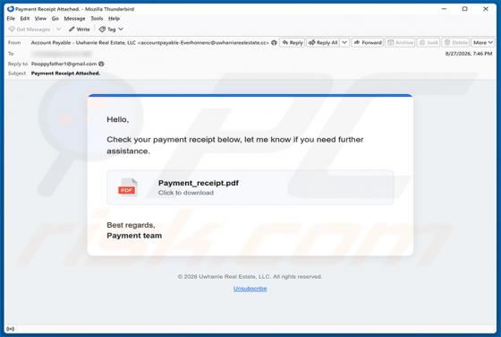 Payment Receipt E-Mail-Betrug