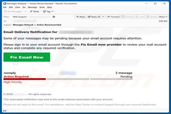 Email Delivery Notification Betrug
