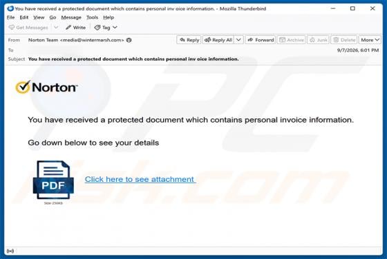Protected Document Containing Invoice Information E-Mail-Betrug