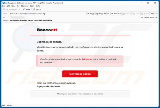 Banco CTT E-Mail-Betrug