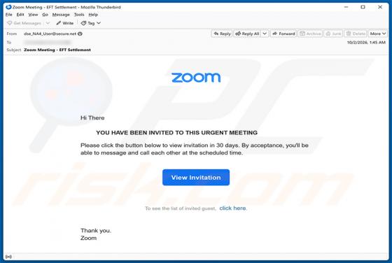 Zoom Meeting Invitation E-Mail-Virus