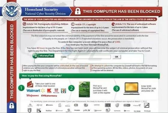 U.S. Department of Homeland Security Dieser Computer wurde gesperrt Virus