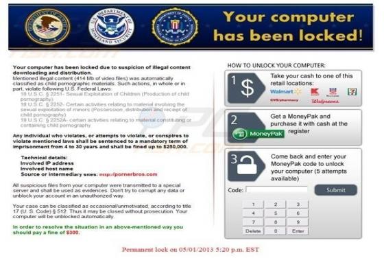 Ihr Computer wurde gesperrt Virus