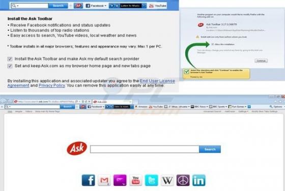 Search.ask.com Symbolleiste
