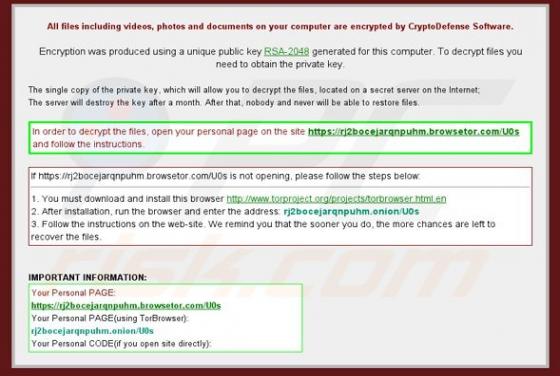 CryptoDefense Virus