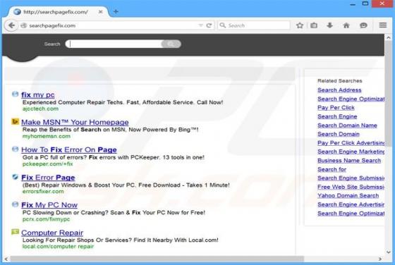 Searchpagefix.com Weiterleitung