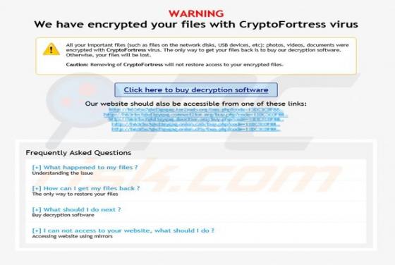 CryptoFortress Erpressersoftware